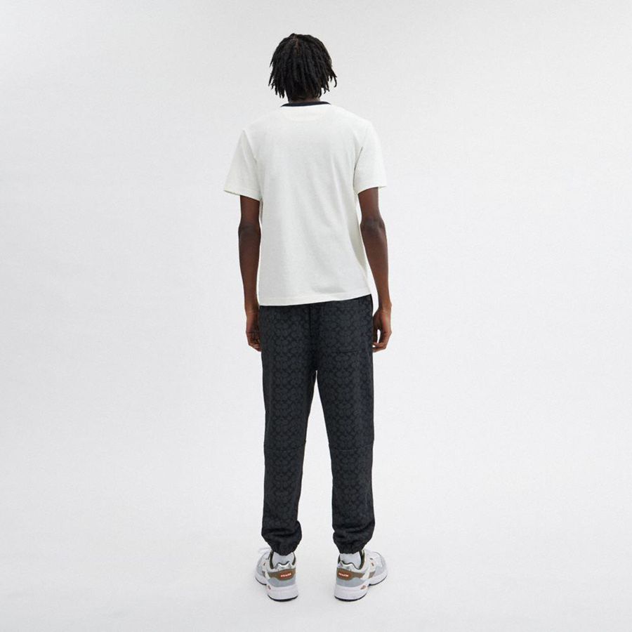 Pantalon COACH Essential Signature Joggers Hombre Gris | FBHJSP-028