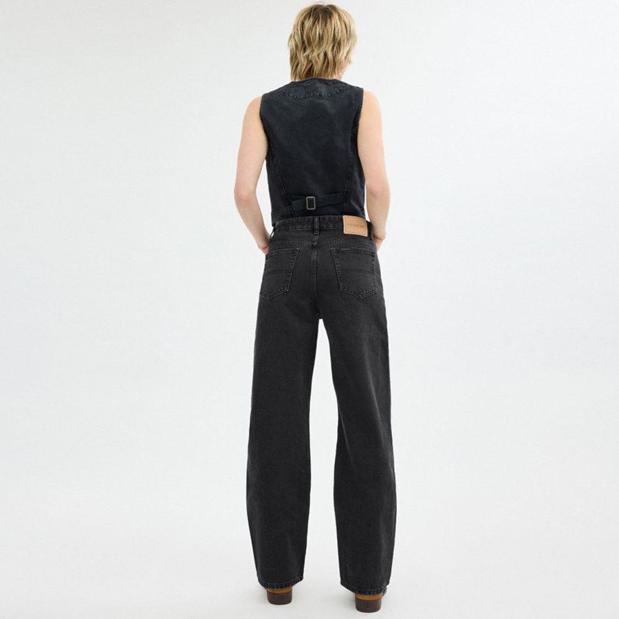 Pantalon COACH Loose Fit Jeans In Organic Cotton Mujer Negras | NEPLIB-035