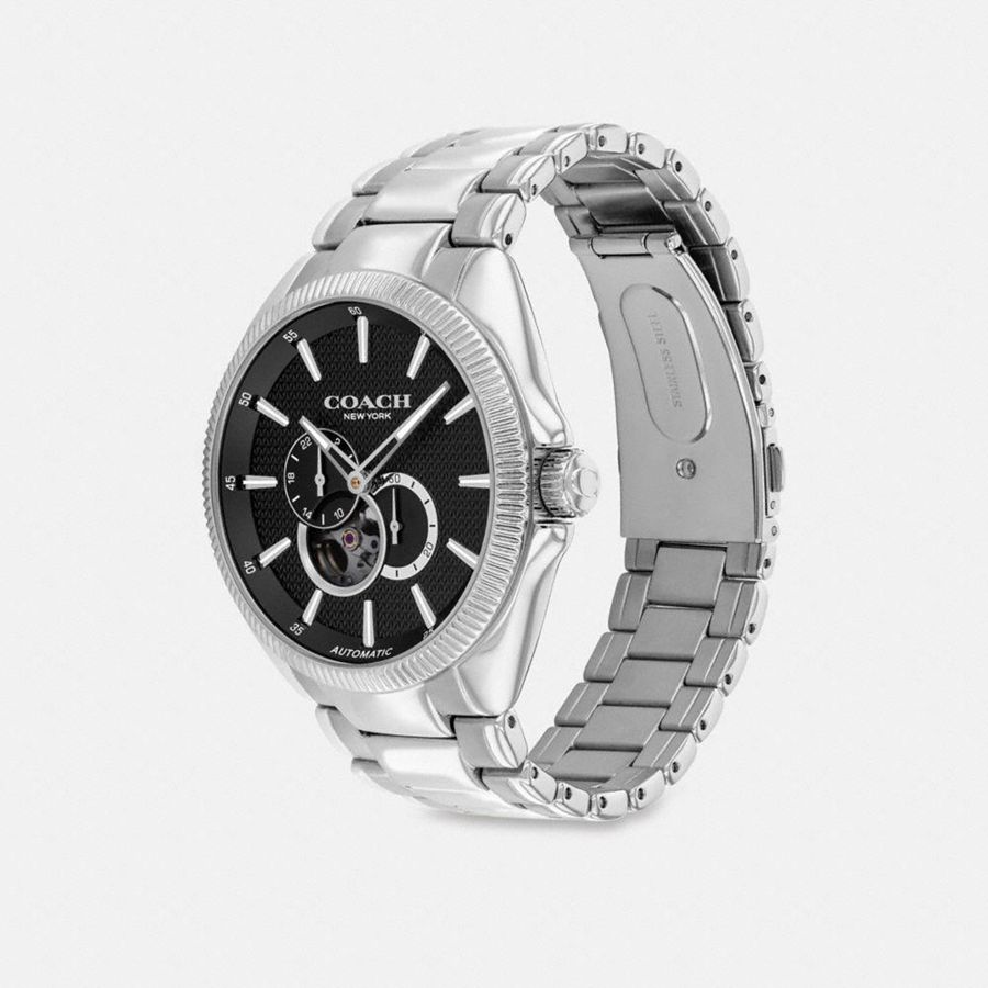 Relojes COACH Jackson Automatic, 45 Mm Hombre Plateadas | IPLHQV-812