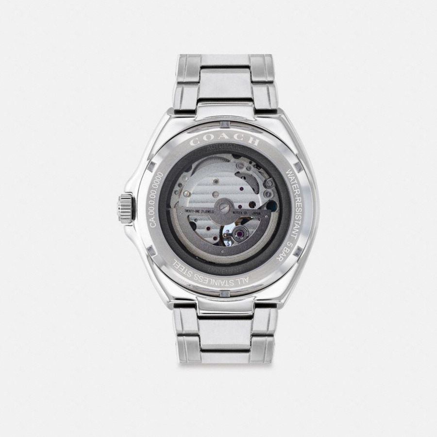 Relojes COACH Jackson Automatic, 45 Mm Hombre Plateadas | IPLHQV-812