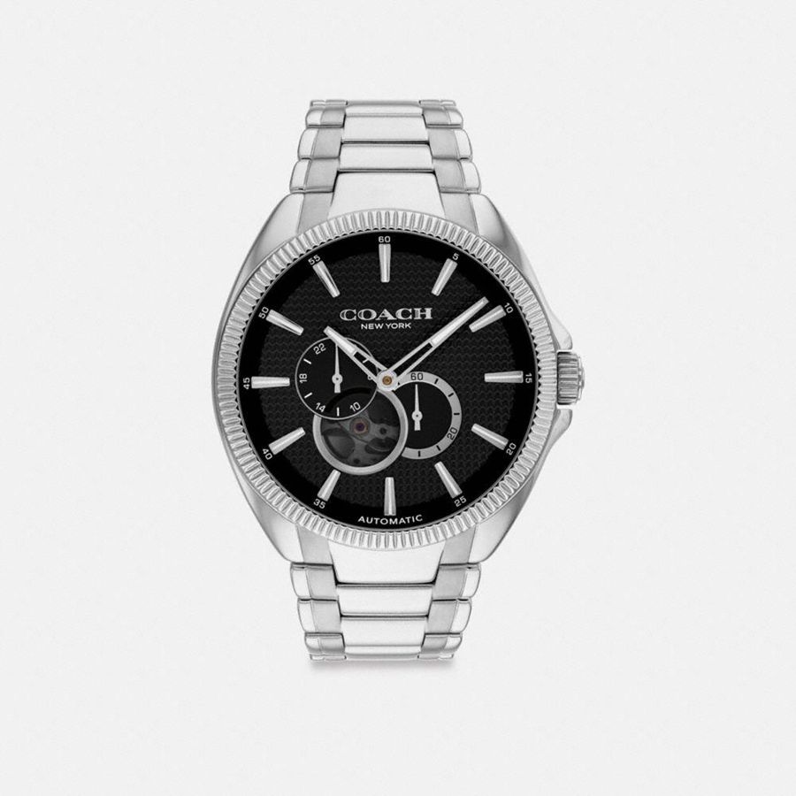 Relojes COACH Jackson Automatic, 45 Mm Hombre Plateadas | IPLHQV-812