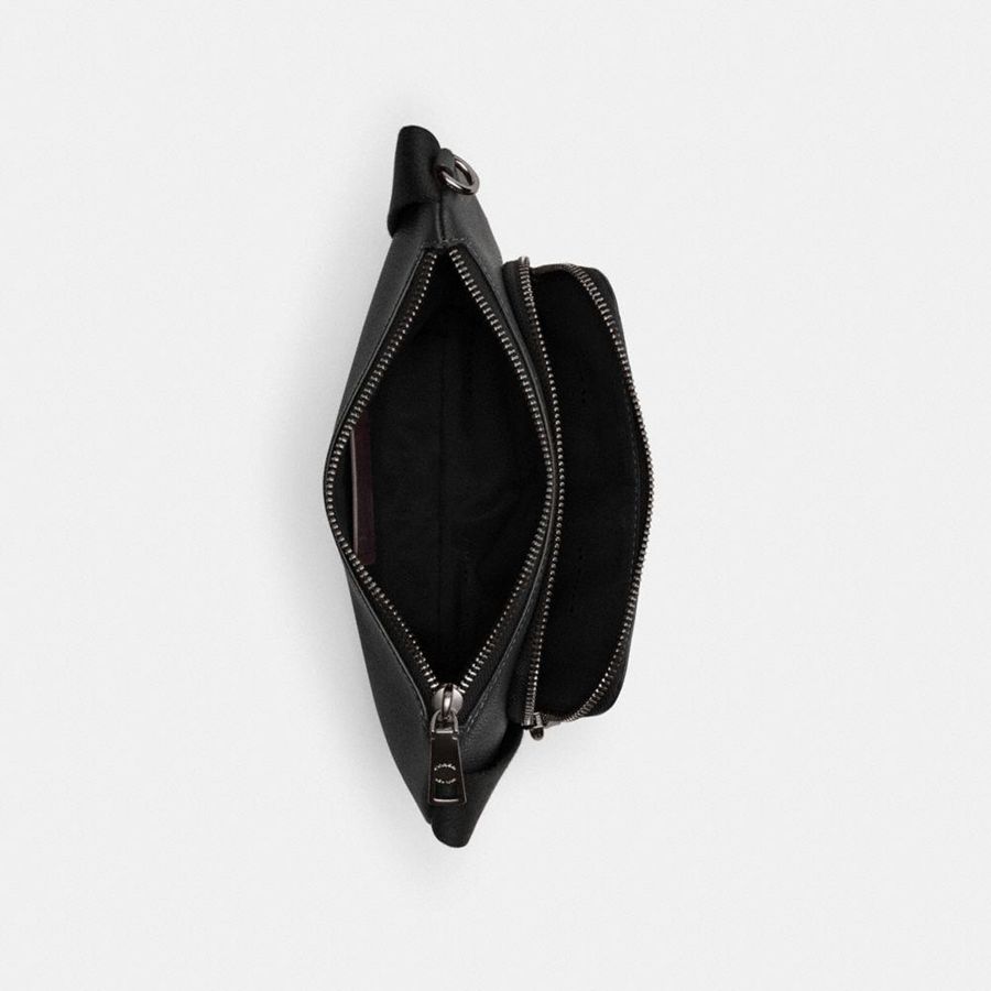 Riñonera COACH Belt With Signature Canvas Interior Detail Hombre Negras | OJAUTG-158
