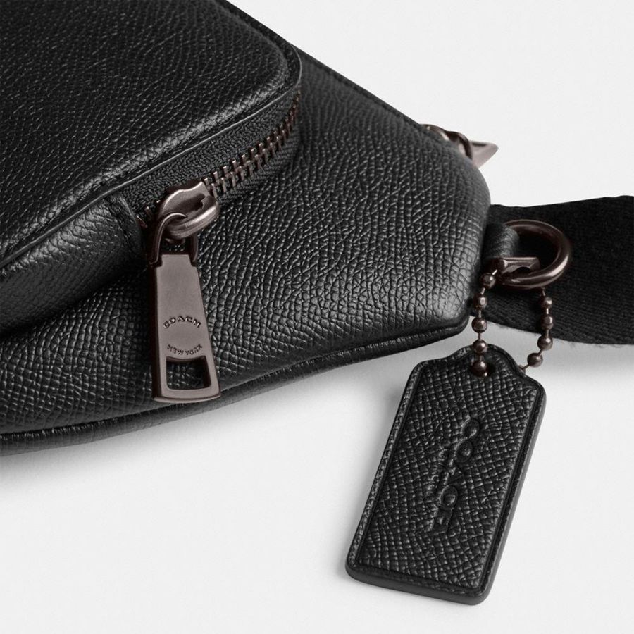 Riñonera COACH Belt With Signature Canvas Interior Detail Hombre Negras | OJAUTG-158