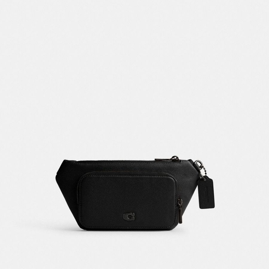 Riñonera COACH Belt With Signature Canvas Interior Detail Hombre Negras | OJAUTG-158