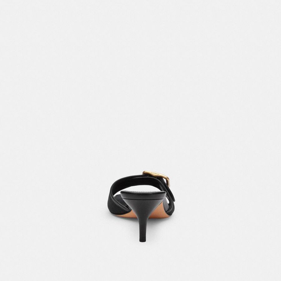 Sandalias COACH Margot In Signature Jacquard Mujer Negras | ROSDVT-526