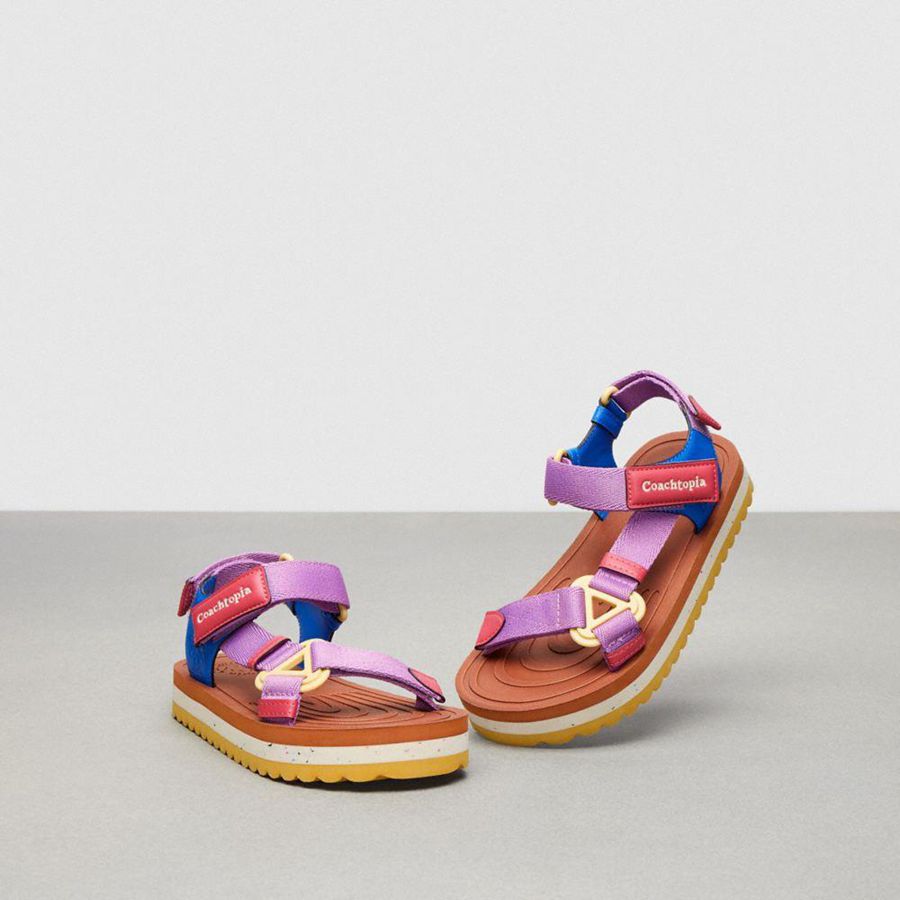 Sandalias COACH Strappy Mujer Rosas | JVADSO-726