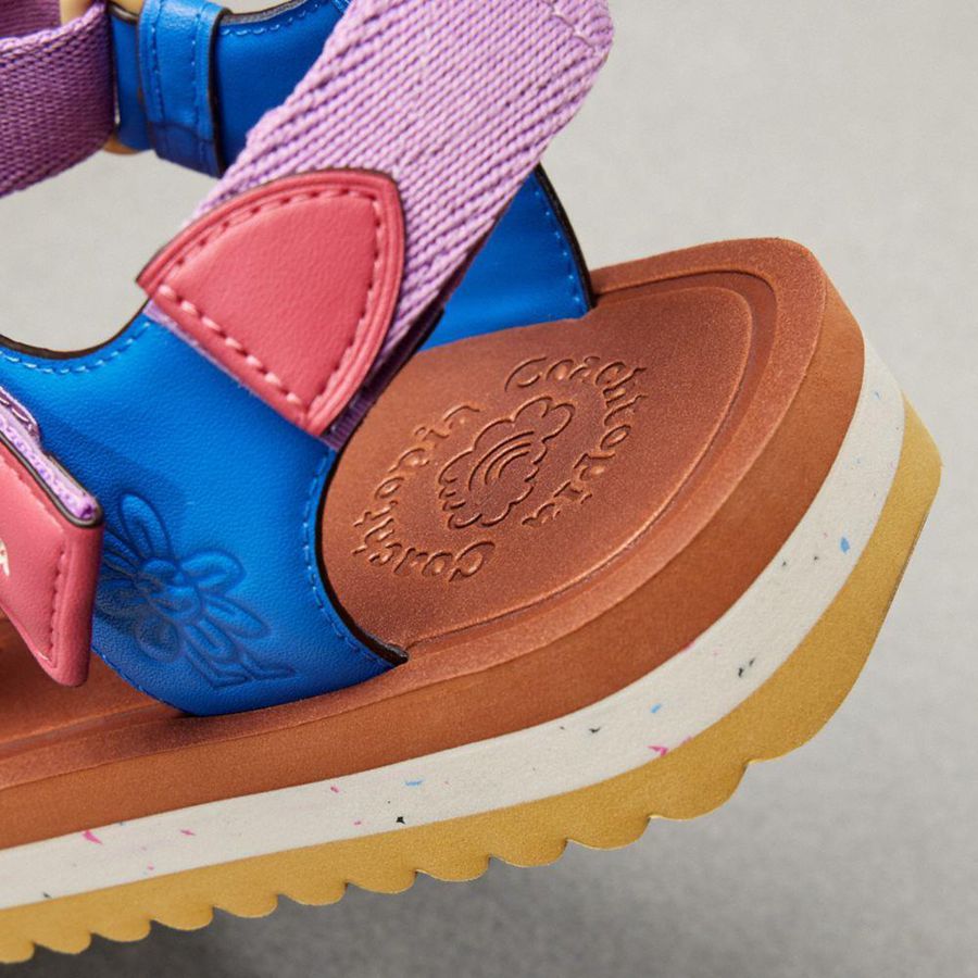 Sandalias COACH Strappy Mujer Rosas | JVADSO-726