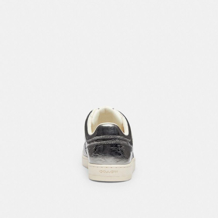 Zapatillas COACH C201 Low Top Mujer Plateadas | OGVTLY-760